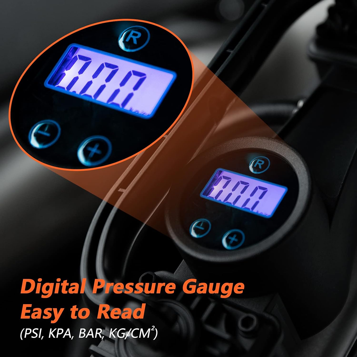 12V Double Cylinder Portable Air Compressor Tire Inflator with Pressure Gauge Y48961