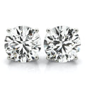14K White Gold Screw Back Round Solitaire Stud Earrings T577570