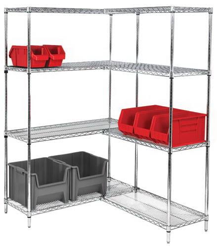 Chrome Wire Shelving Starter Kit 42Inch W x 14inch D x 86Inch H X52649
