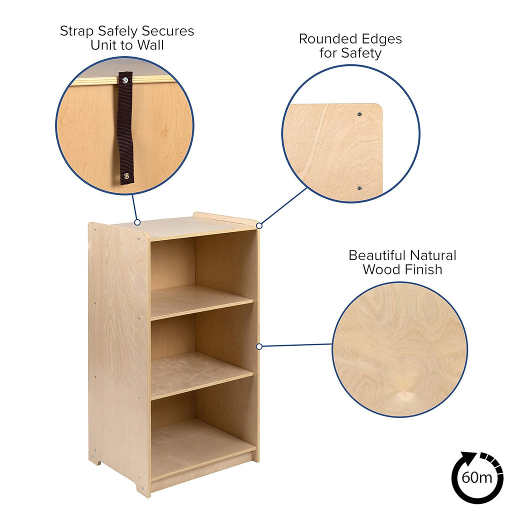 Wooden 3 Section School Classroom Storage Cabinet V33759