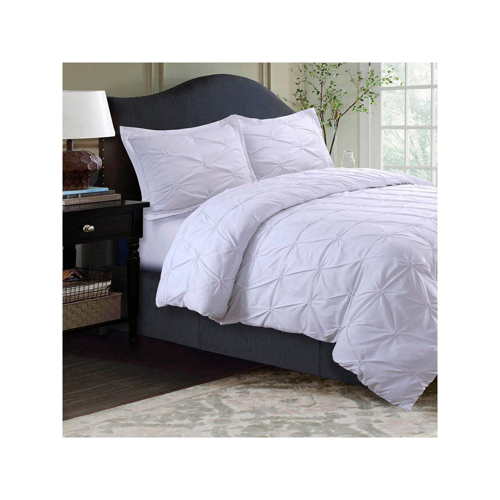 King White Microfiber Oversized Duvet Cover Set I15687