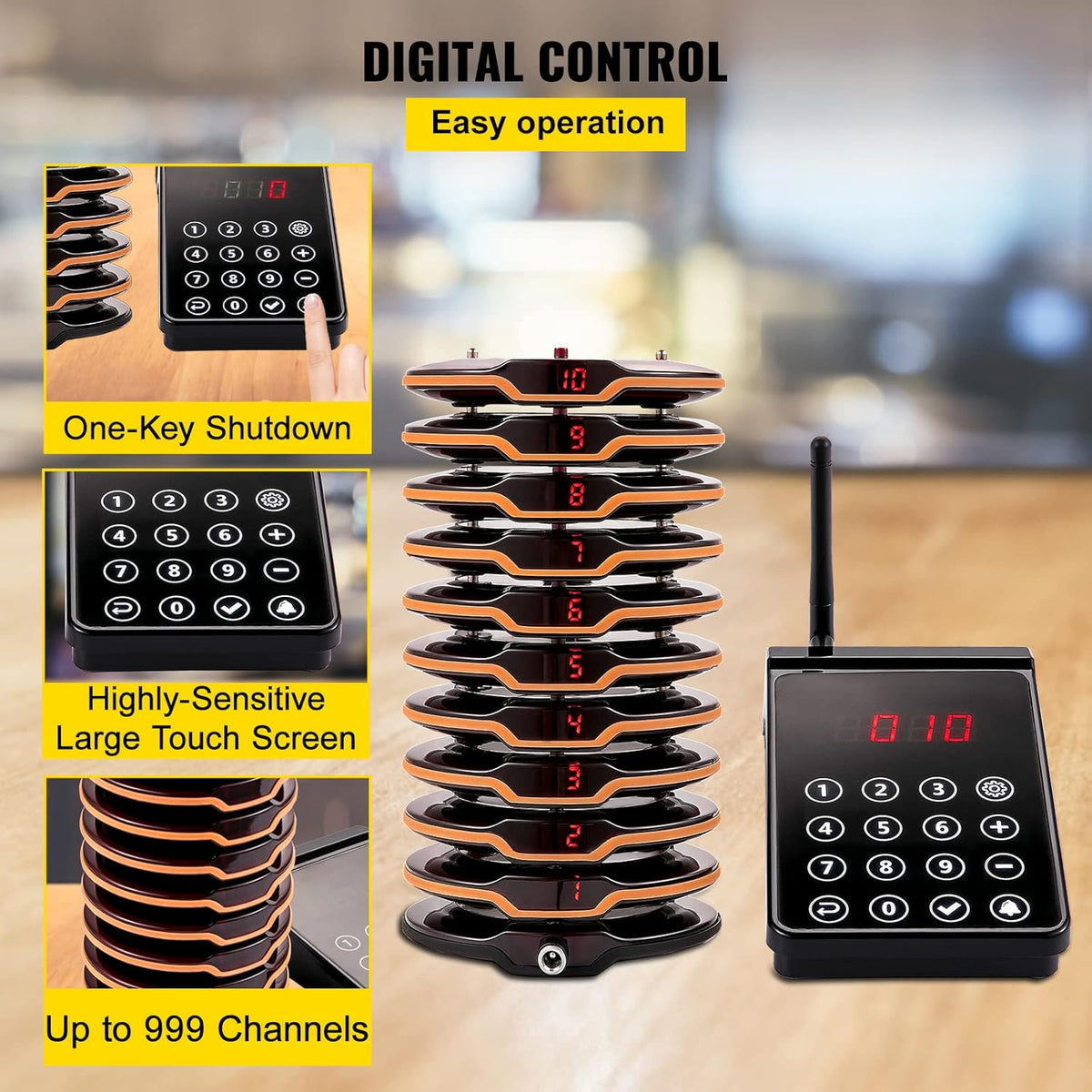 Wireless Paging System with Vibration, Flashing and Buzzer X691193