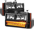 Headlights with Corner and LED Bumper Light for Chevy Silverado C10 Suburban GMC Sierra I436