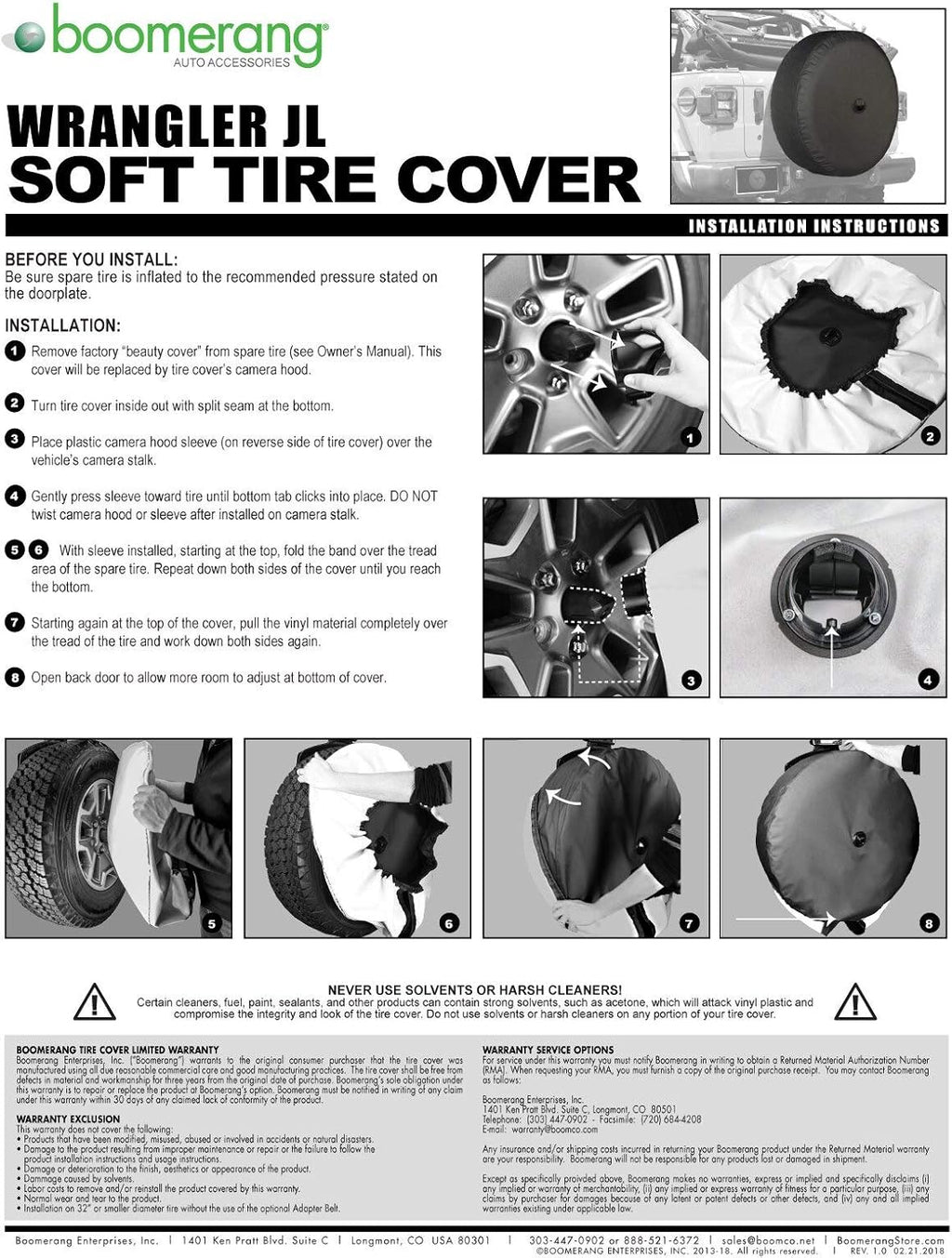 32 Soft JL Tire Cover for Jeep Wrangler JL with Back-up Camera I387