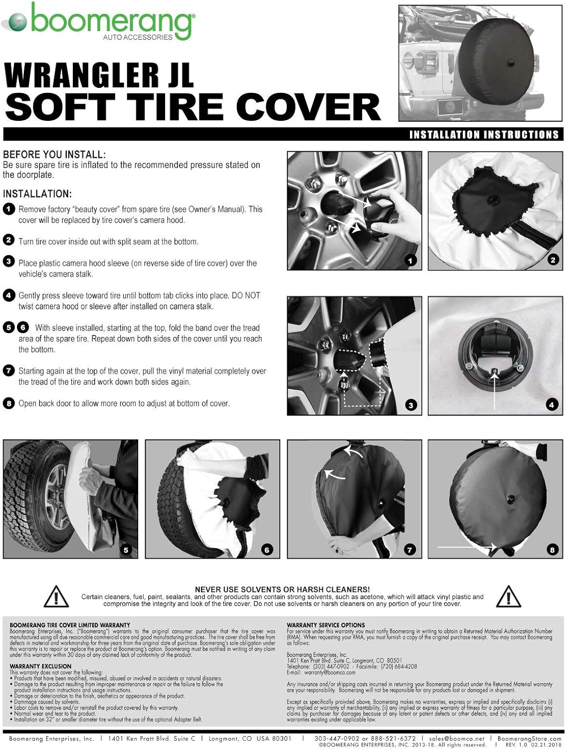 32 Soft JL Tire Cover for Jeep Wrangler JL with Back-up Camera I387