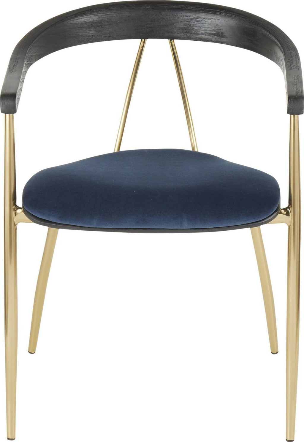 Blue Velvet Gold Metal Chair Set of 2 U41755