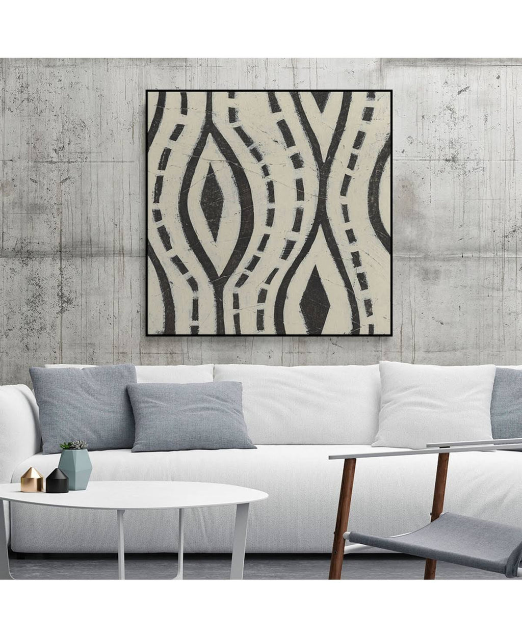 Tan Framed Canvas Art X422