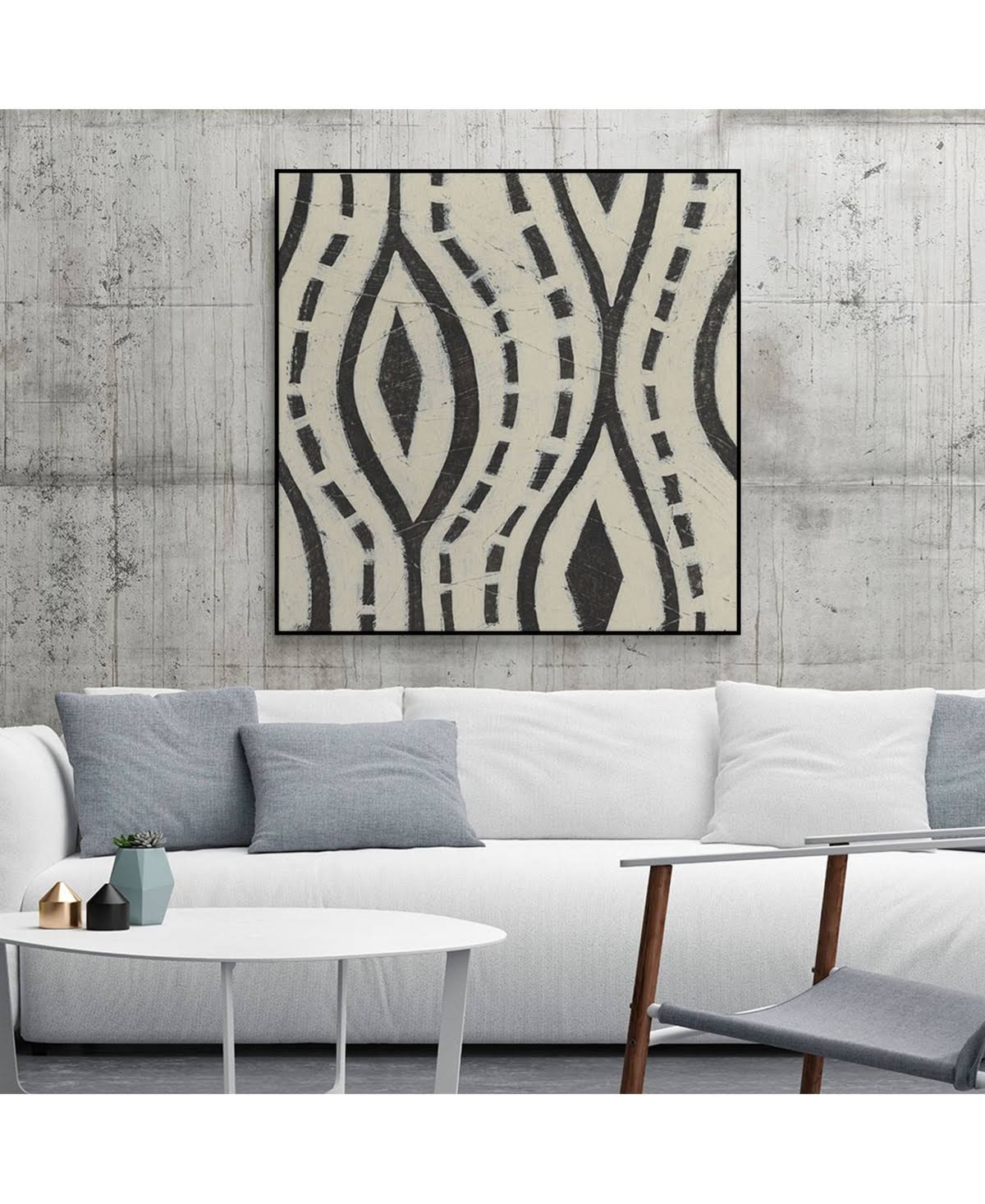 Tan Framed Canvas Art X422