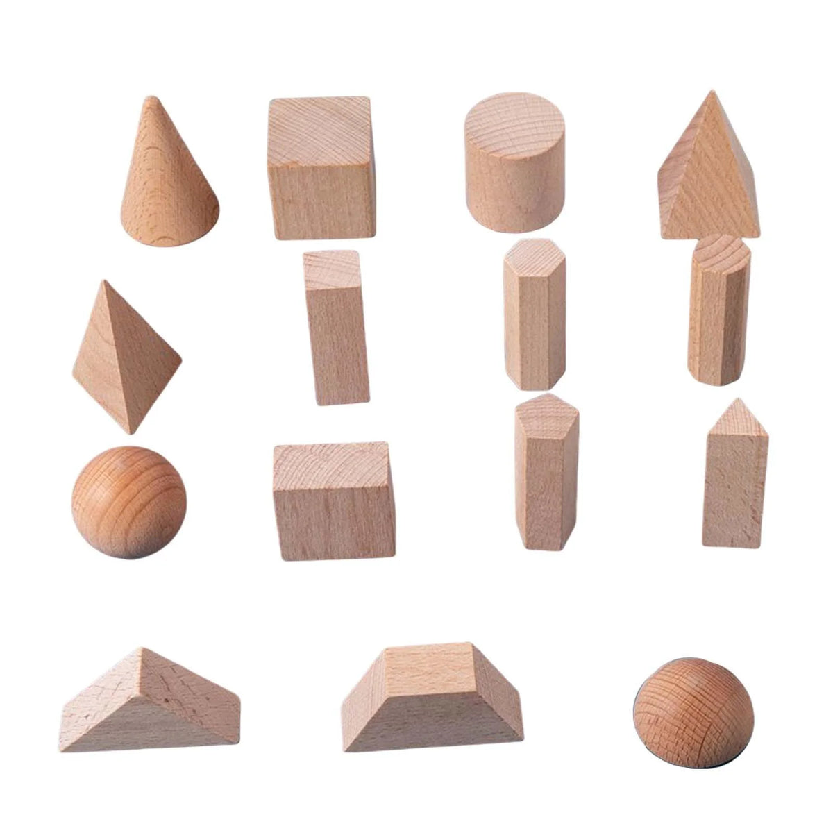 Wood Geometric Solids Math Toys S8198