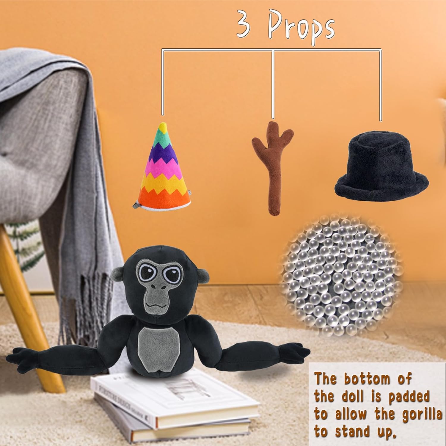 Gorilla Tag Monkey Plush Stuffed Animal Dolls H68629