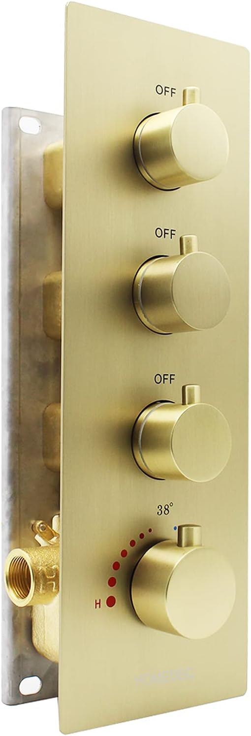 Solid Brass Chrome Trim Thermostatic Shower Diverter Valve J71413