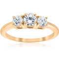 1ct Three Stone Diamond Engagement Ring 14K Yellow Gold E394