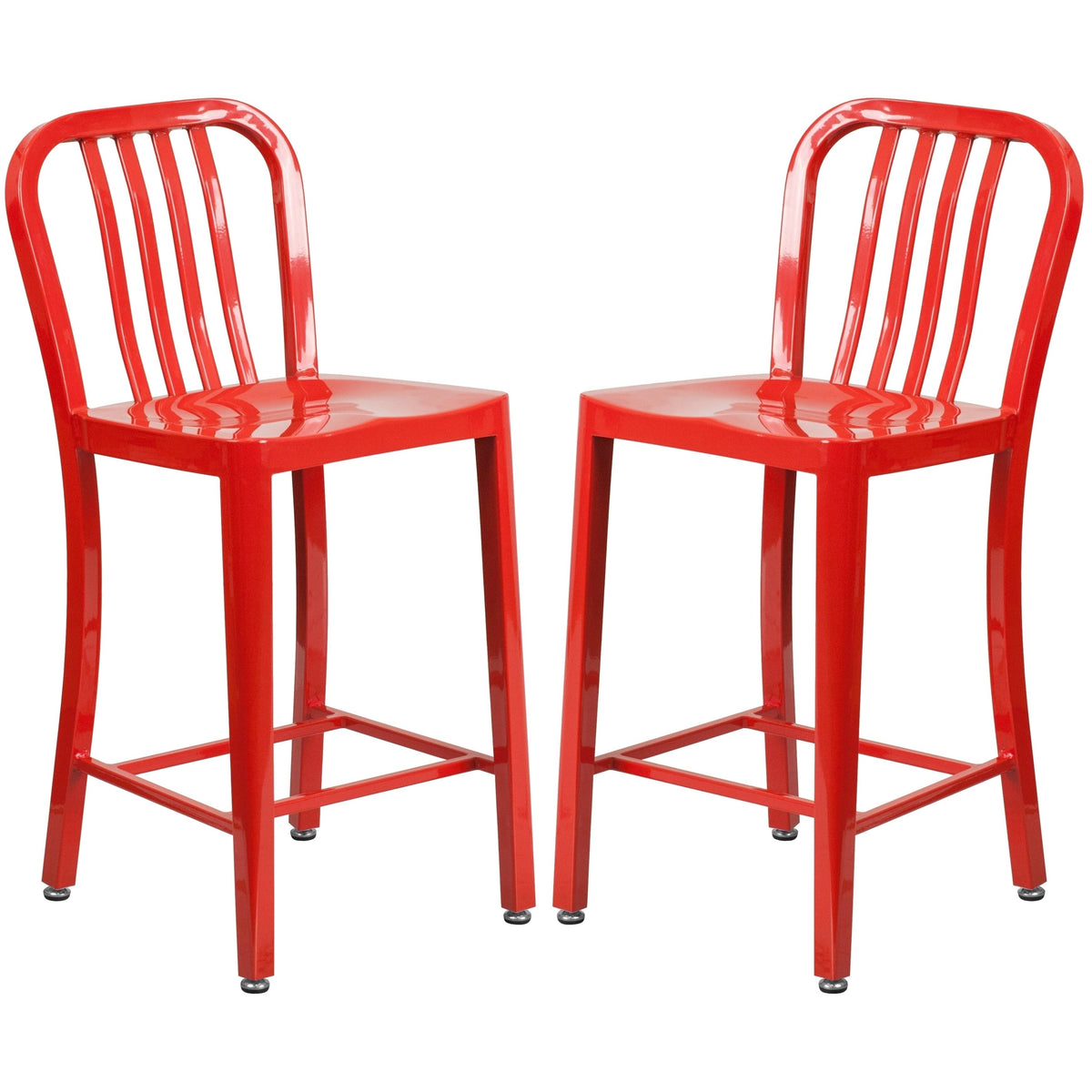 Red Metal Counter Stools X3311