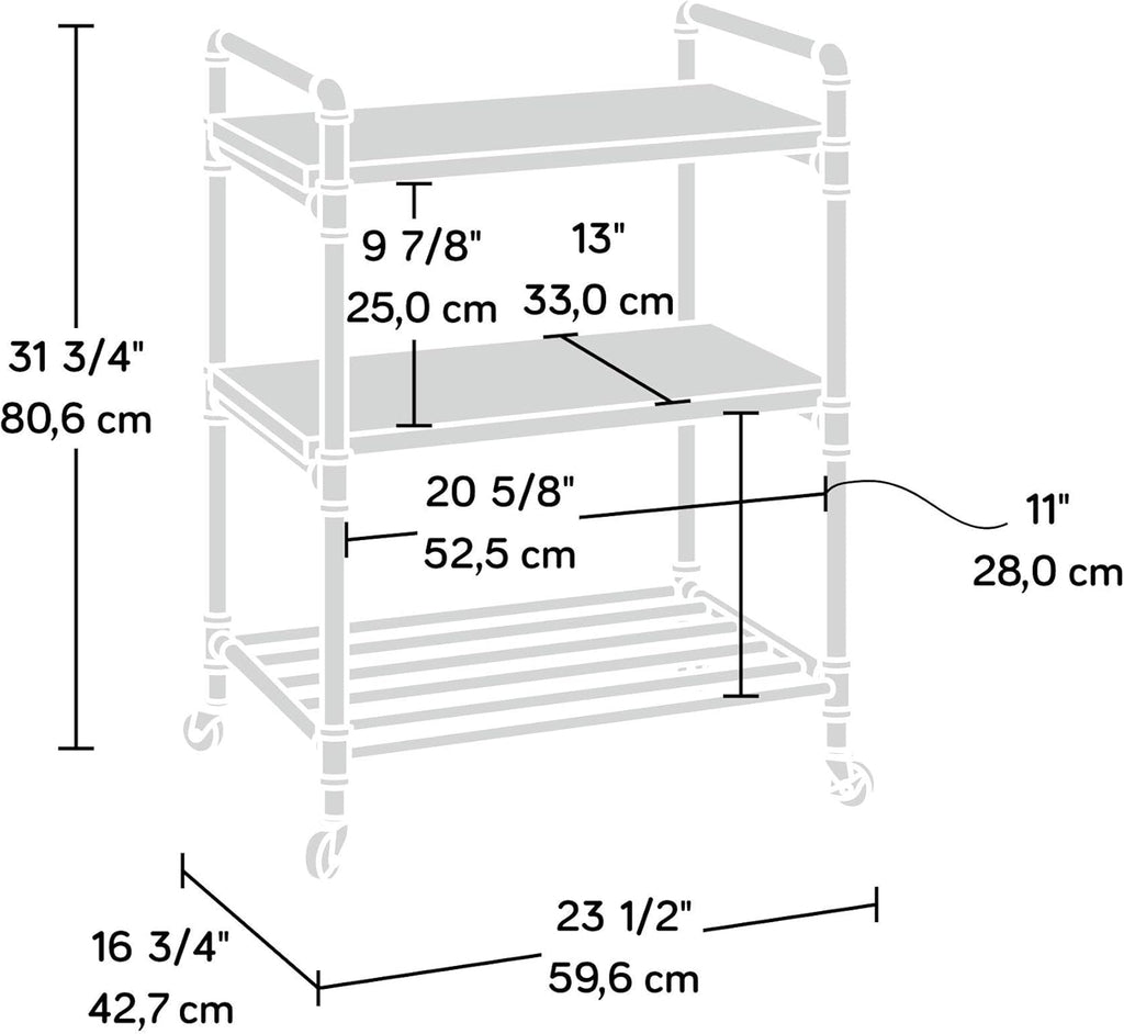 Multi-Purpose Cart, Checked Oak Finish L2639