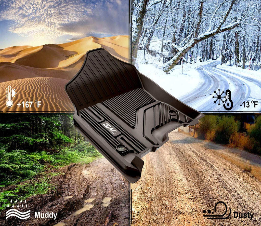 Black TPE All Weather Custom Fit Floor Liner for Dodge Ram 1500 2019-2022 Full Set I964