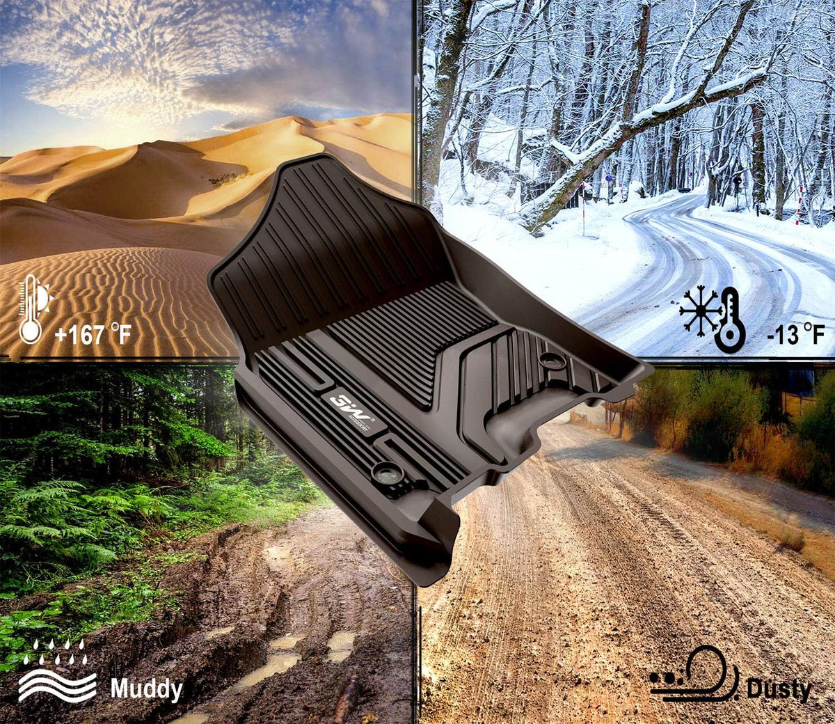 Black TPE All Weather Custom Fit Floor Liner for Dodge Ram 1500 2019-2022 Full Set I964