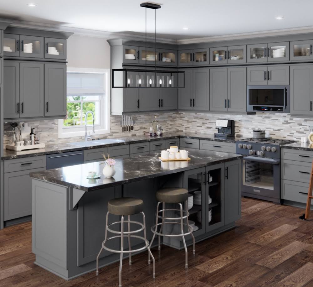 Grey Wall Cabinet with 1 Door and 2 Shelves Q6875