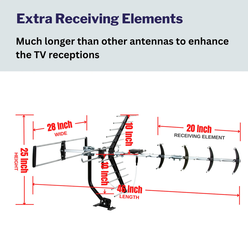 Outdoor HDTV Antenna with Mounting Pole Y699