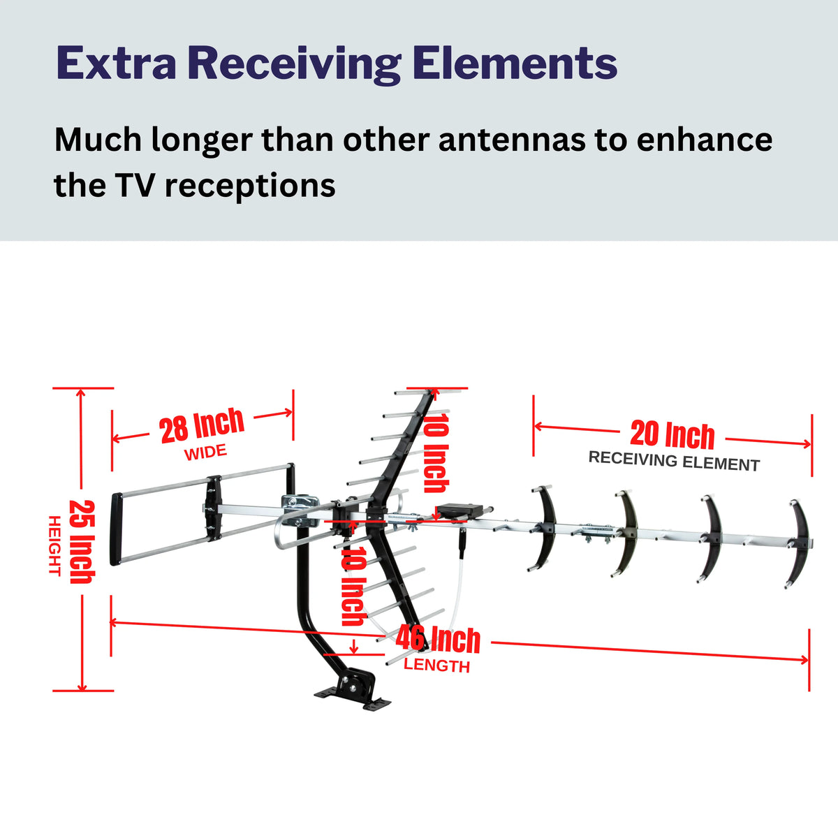 Outdoor HDTV Antenna with Mounting Pole Y699
