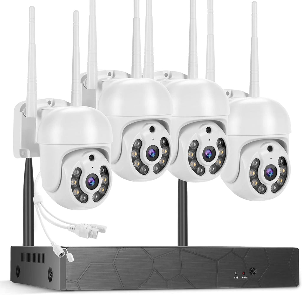 2K Wireless 8CH NVR 4PCS Outdoor WiFi PT Camera with Night Vision C755