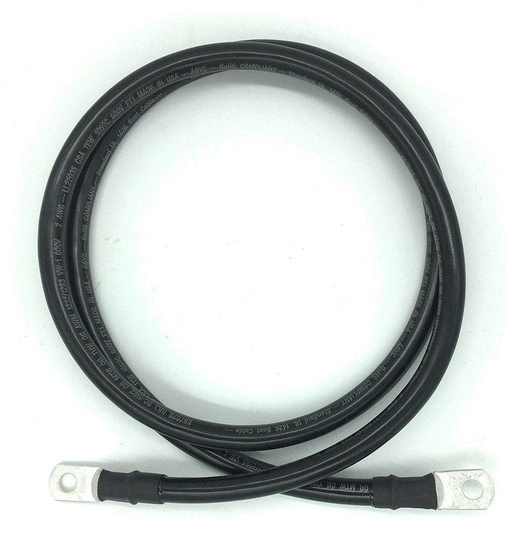 2 AWG Marine Grade Battery Cables with 3/8” Lugs Pack of 2 F6674