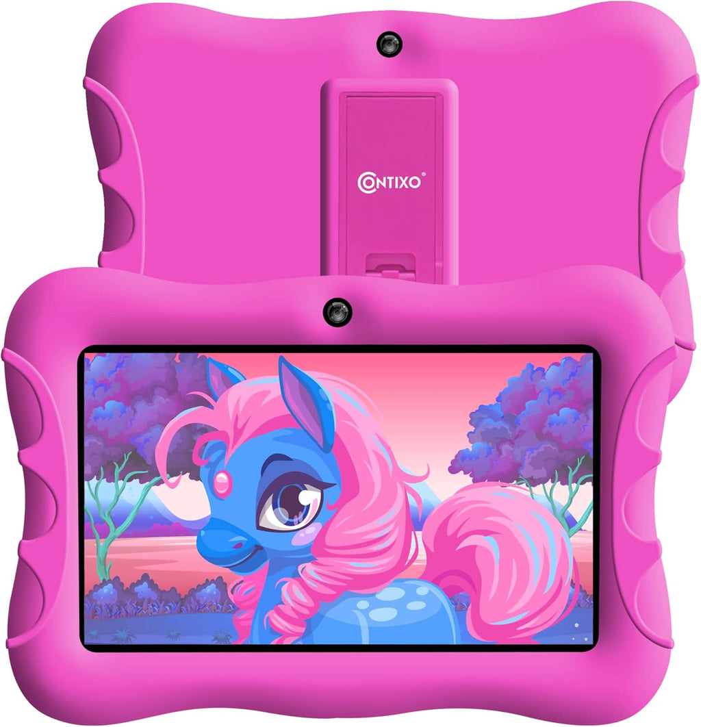 7-inch HD Toddler Tablet with Camera, Parental Control, 32GB, WiFi, Kid-Proof Case, DkBlue Pack of 2 T47762