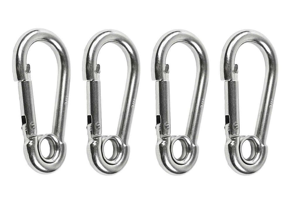 316 Stainless Steel 4 Inches Carabiners with Ring (4pcs) P21999