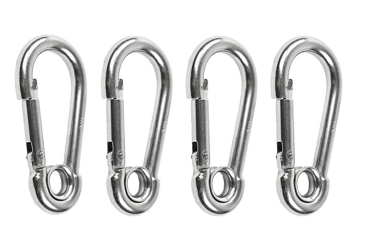 316 Stainless Steel 4 Inches Carabiners with Ring (4pcs) P21999