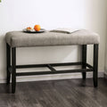 Rustic Linen Fabric Counter Height Bench Light Grey J752