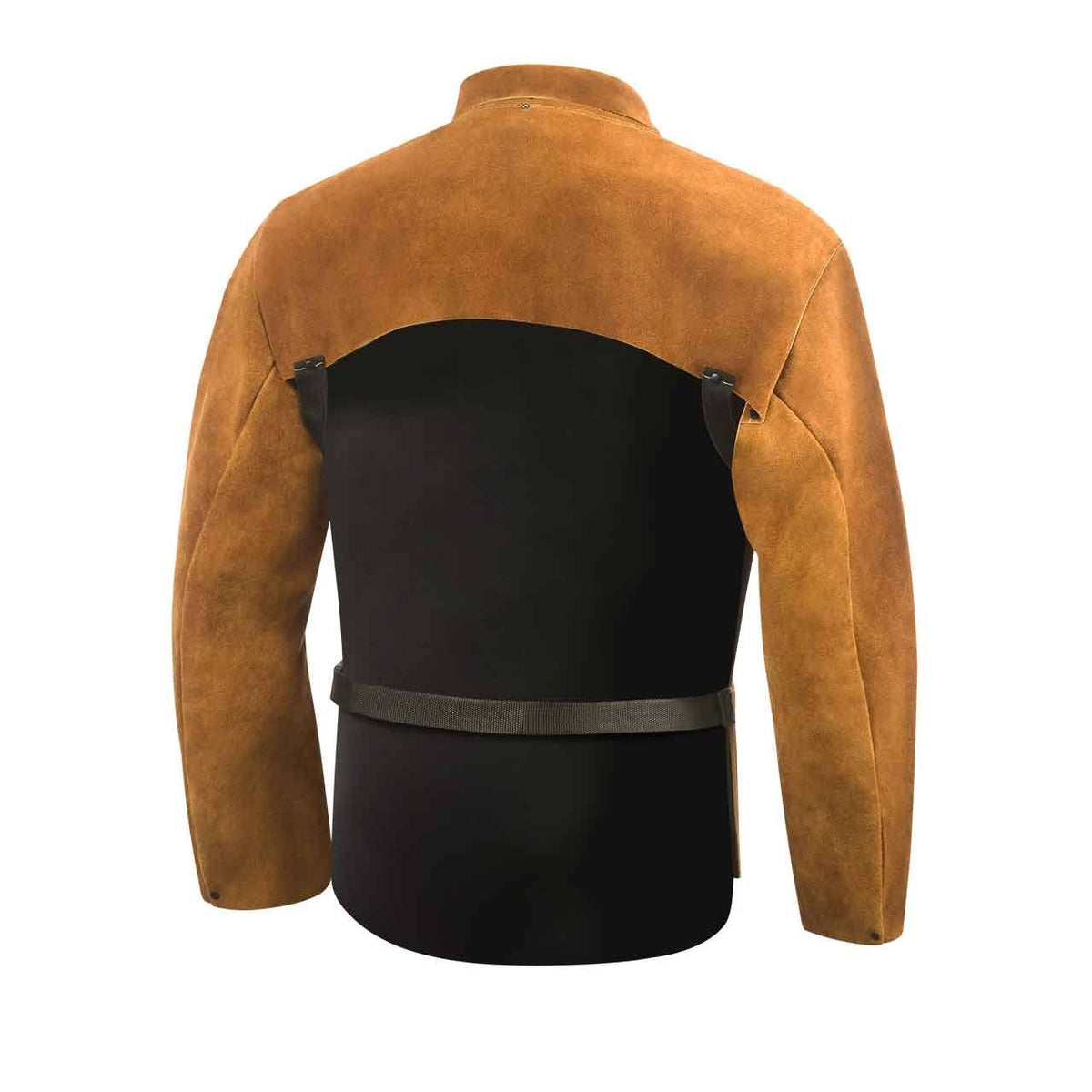 Brown Large Side Split Cowhide Welding Cape Sleeves with Bib J156566