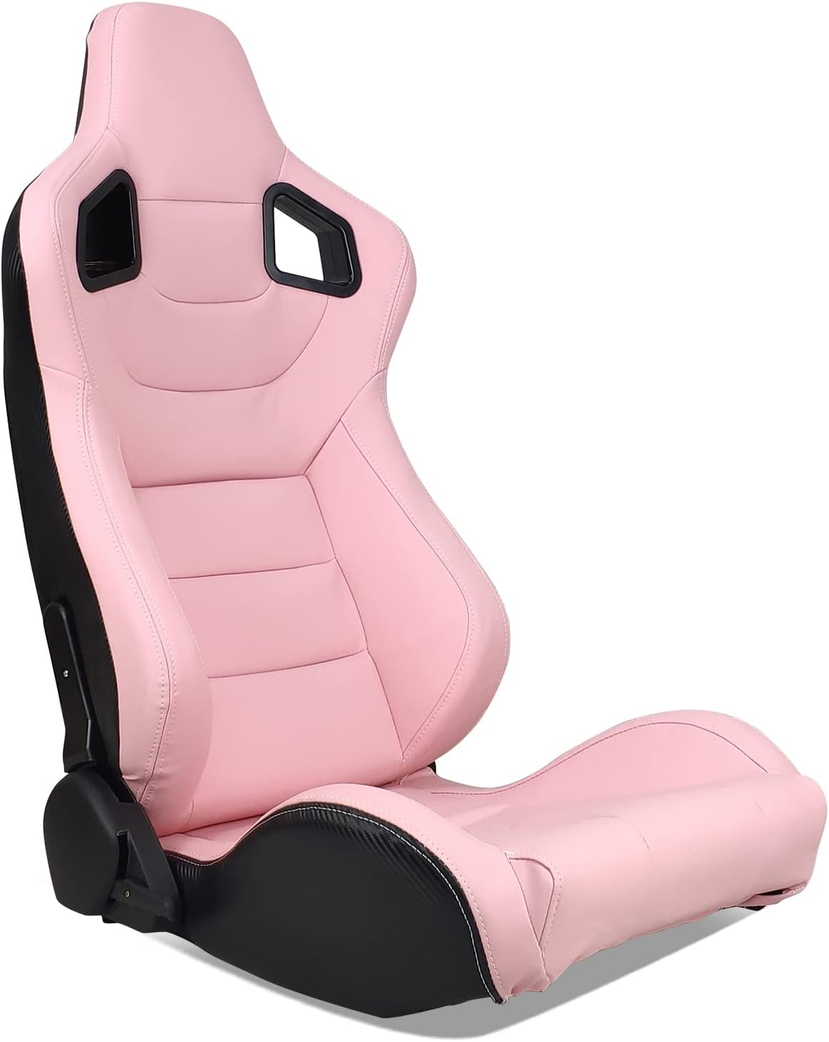 Black PU & Carbon Leather Racing Seats with Dual Sliders M906