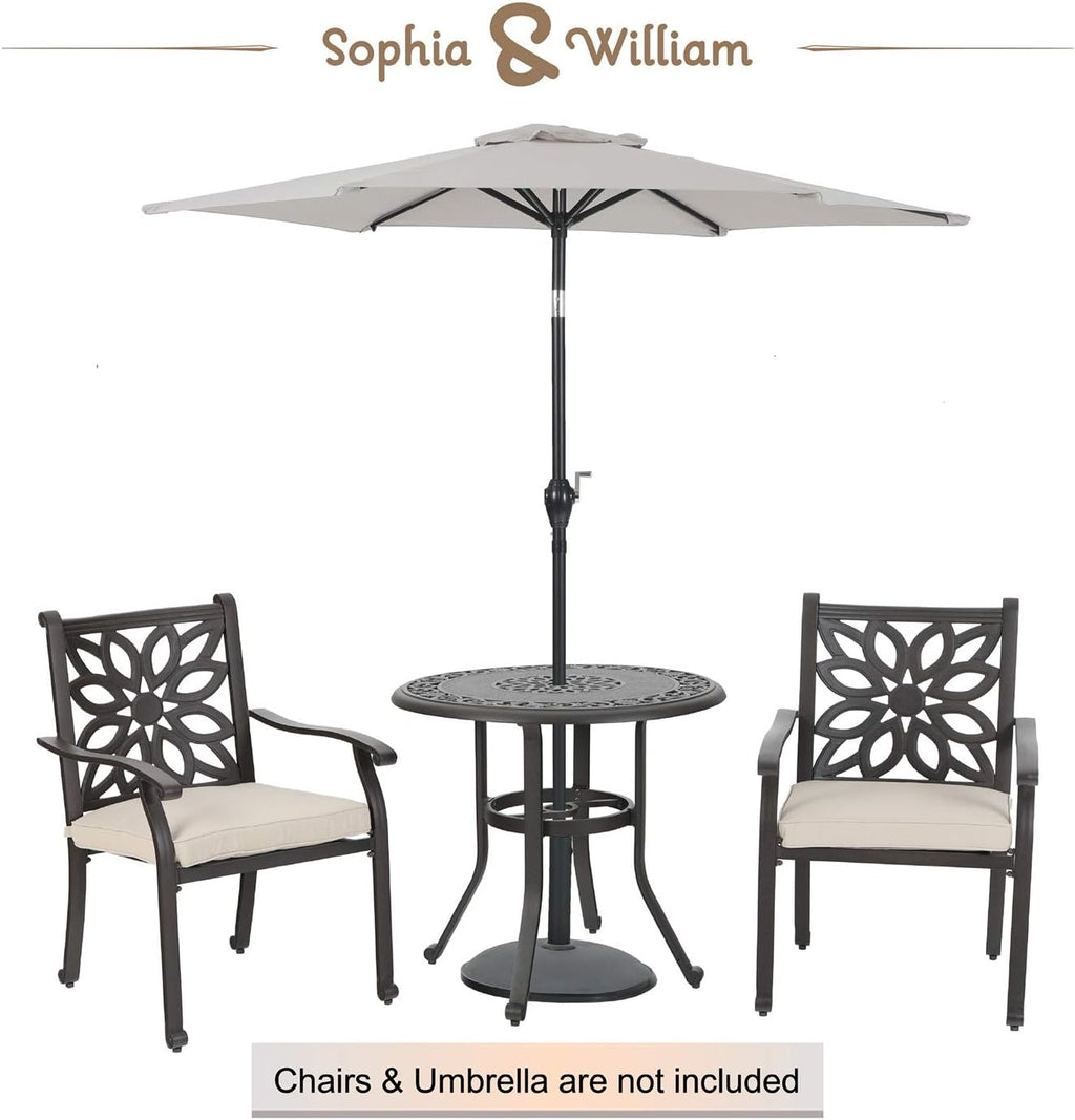 Brown 31.5 Dia x 29.1 H Cast Aluminum Bistro Bar Table M28736