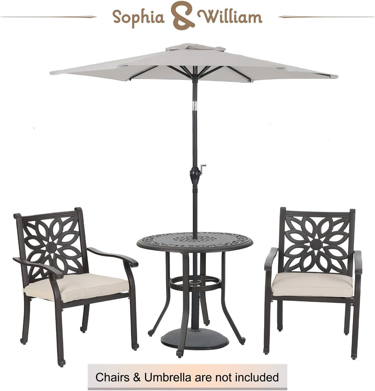 Brown 31.5 Dia x 29.1 H Cast Aluminum Bistro Bar Table M28736