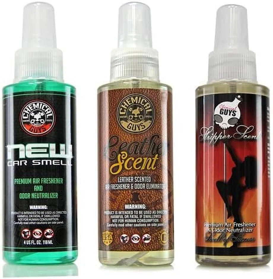 New Car Scent, Leather Scent & Signature Stripper Scent Air Freshener Kit (3) 4 oz. Bottles G16731