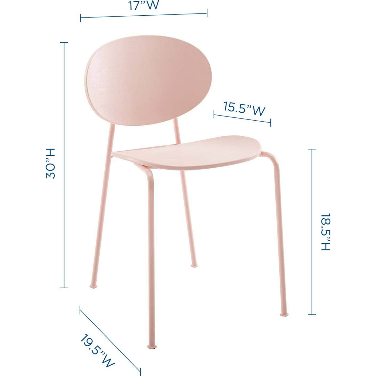 Pink Dining Side Chair Set of 2 W4415