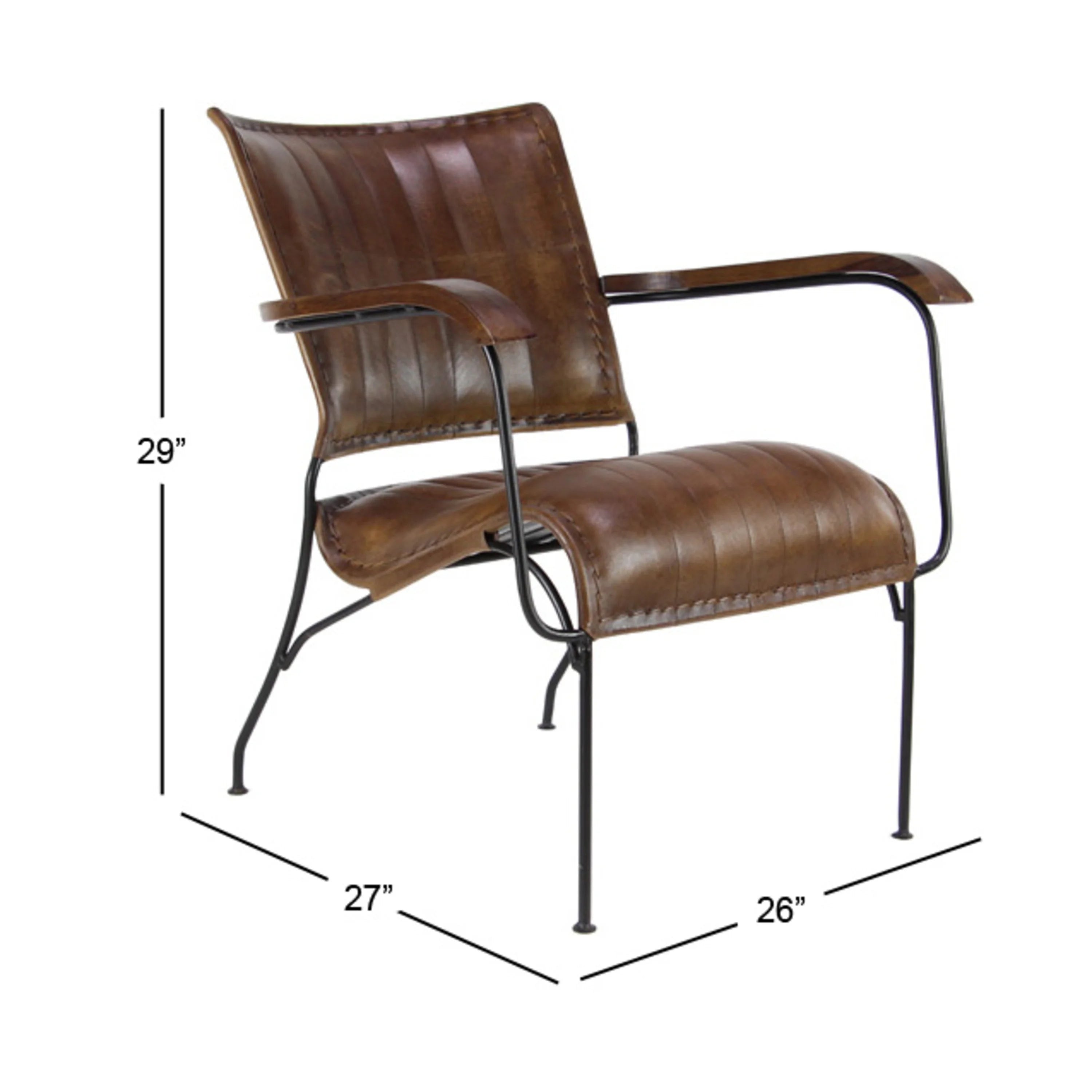 Brown Leather Accent Chair R10819