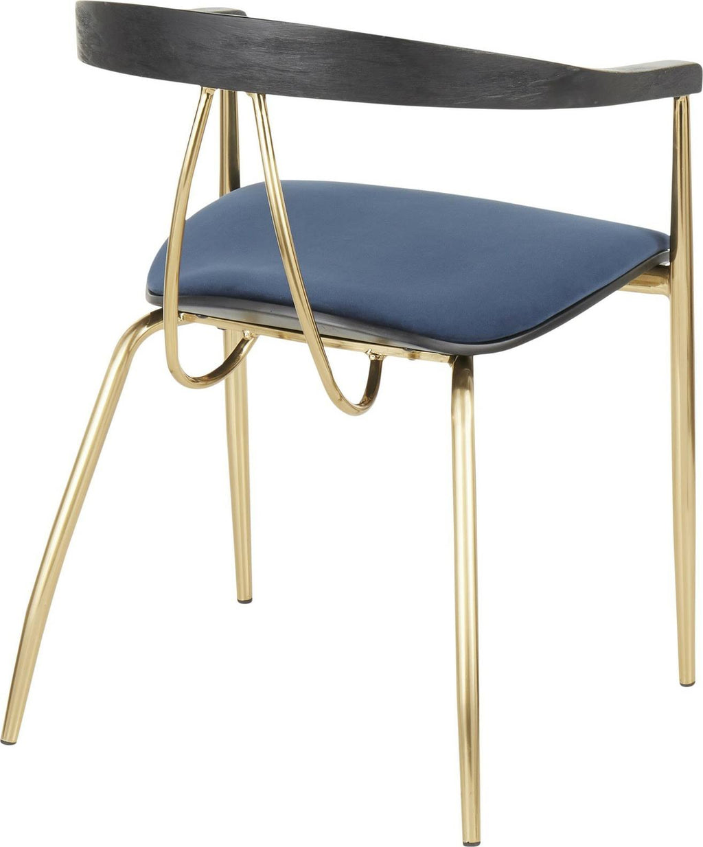 Blue Velvet Gold Metal Chair Set of 2 U41755