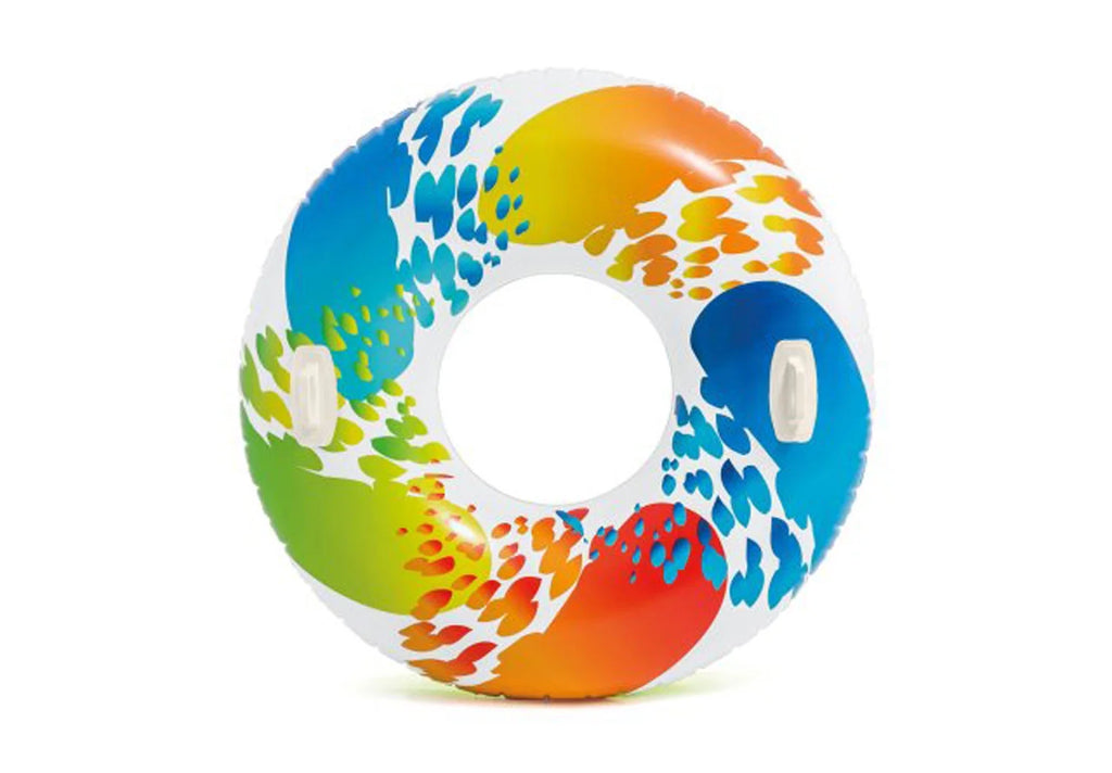 Inflatable 47" Color Whirl Tube Pool Raft with Handles (6 Pack) M8090