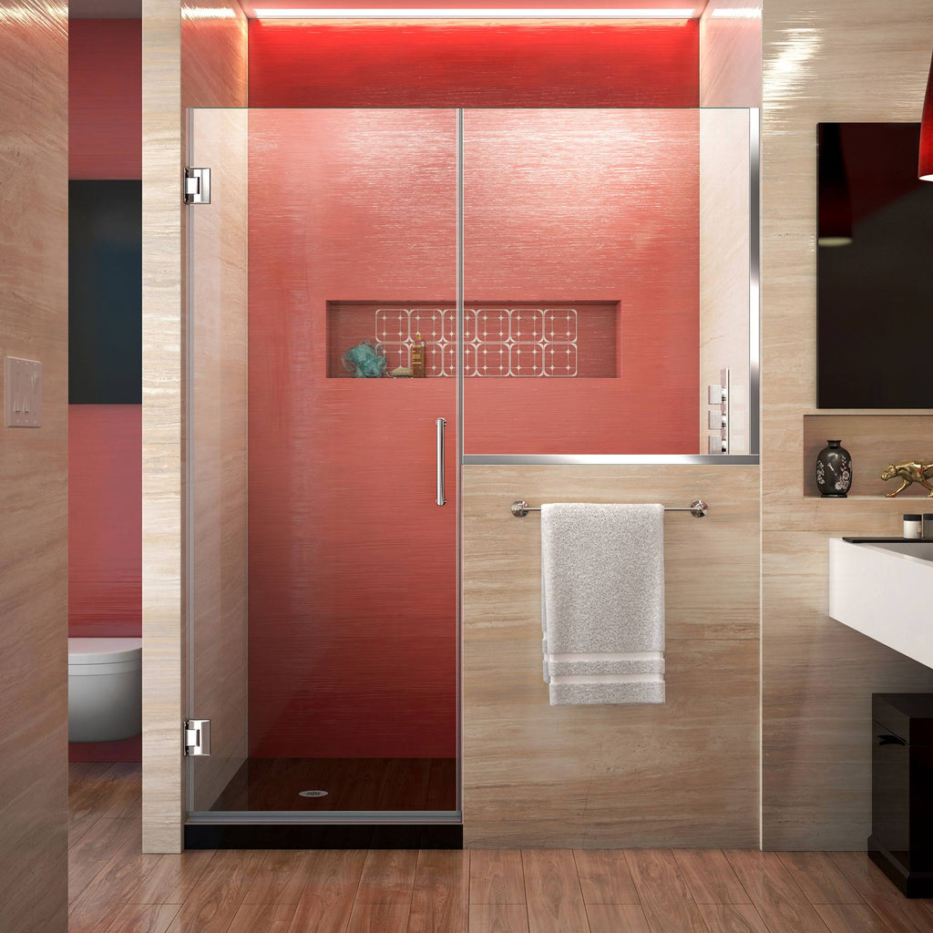 Brushed Nickel Hinged Shower Door Y153926