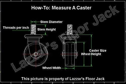 Floor Jack Casters Black 2 Pcs with Lock Washers Hex Nuts N669