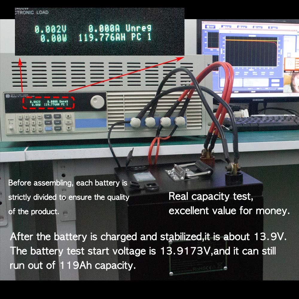 12V 120Ah LiFePO4 Deep-Cycle Battery with Built-in BMS H28362