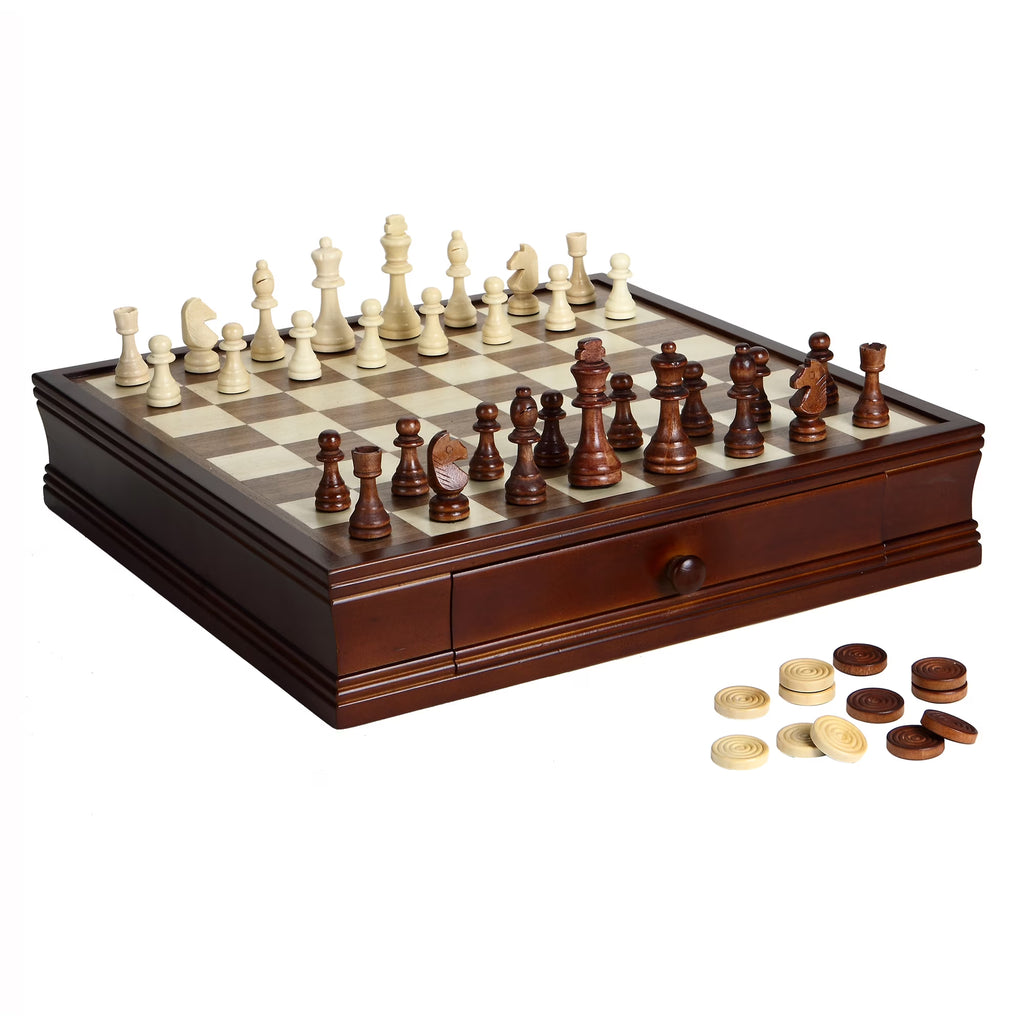 Wood Chess and Checkers Set T86569