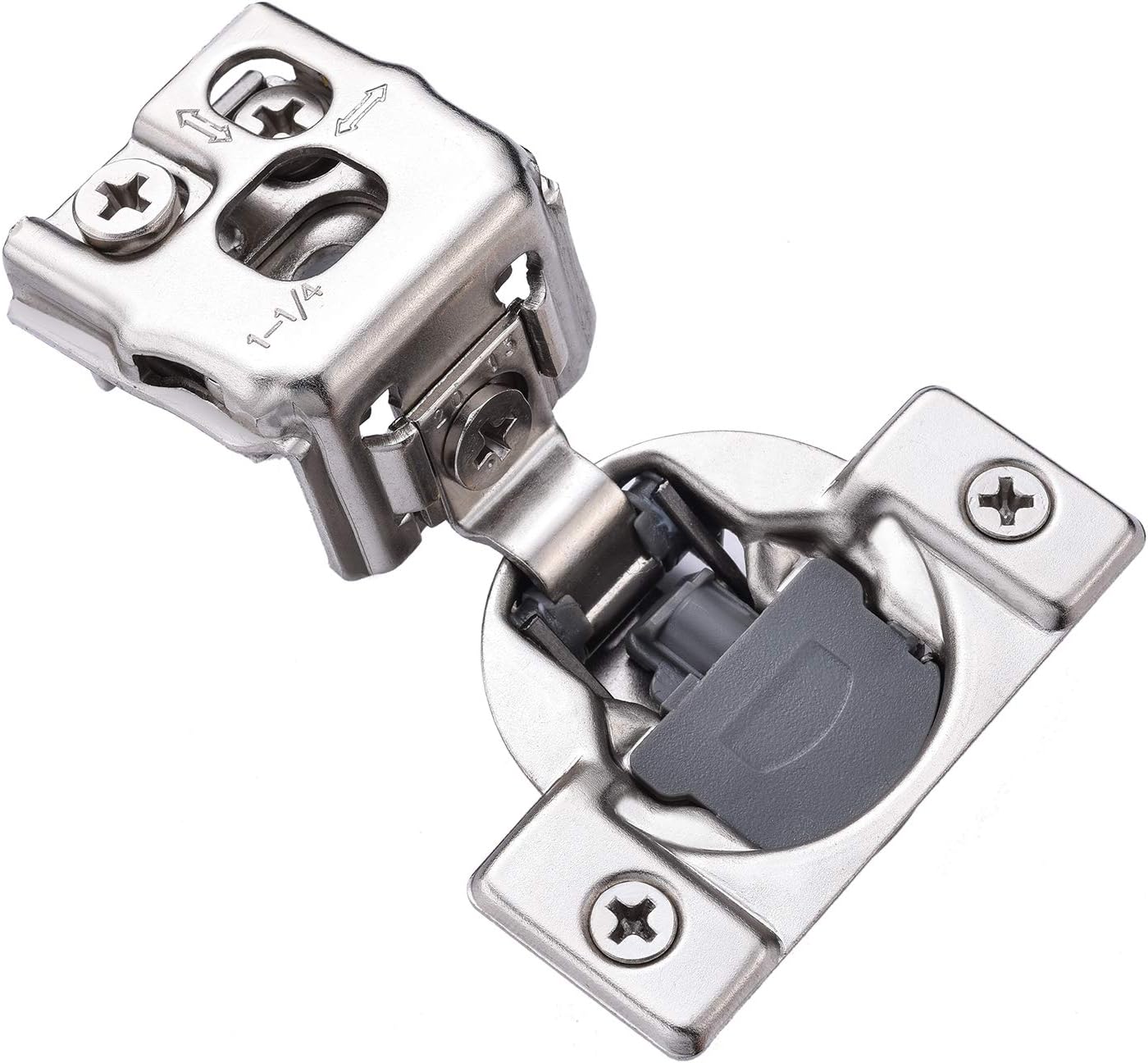 2 Pack Soft Closing Concealed Cabinet Hinges 105 Degree Nickel Plated Z5558