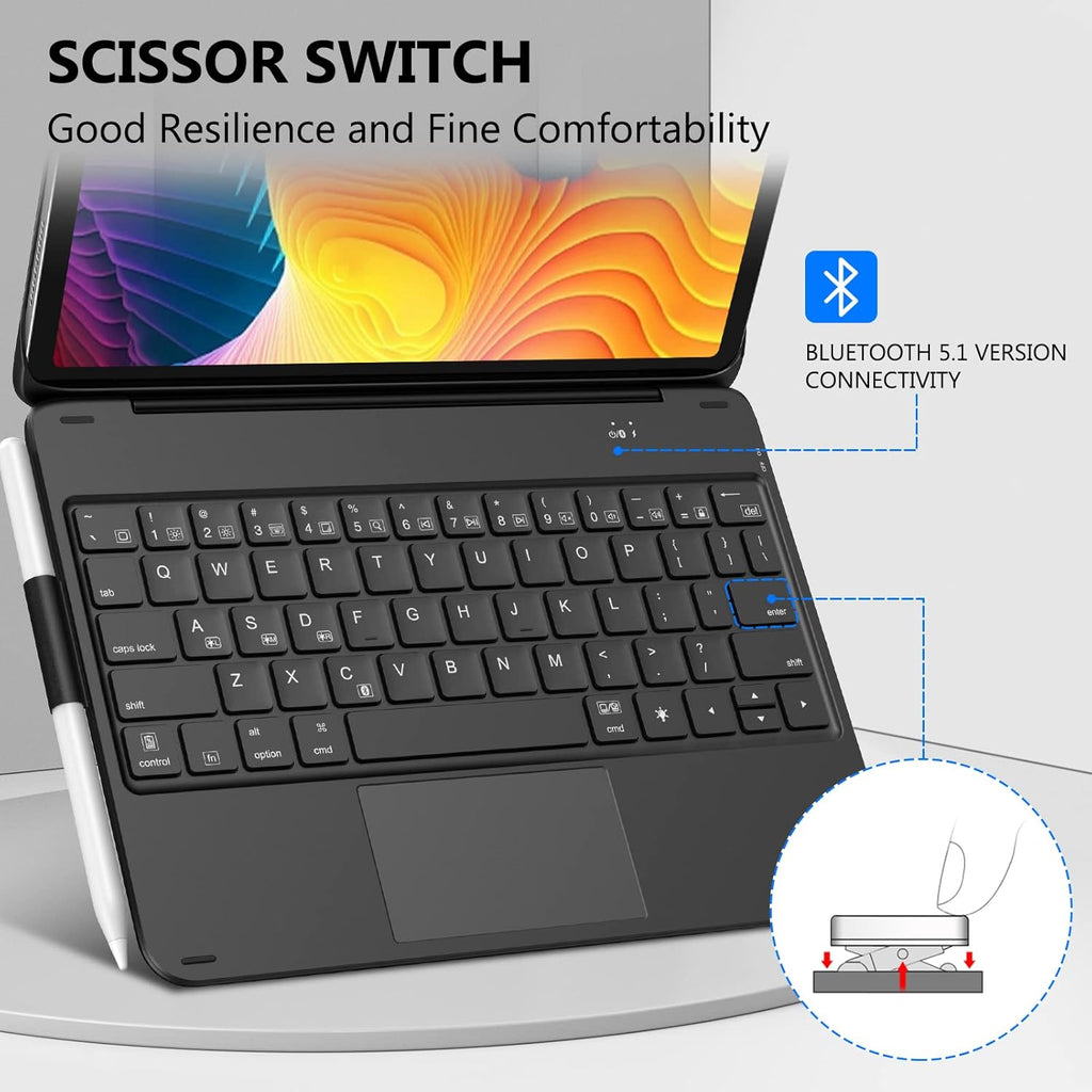 Black Bluetooth Keyboard Case for iPad Pro 11 inch and iPad Air 10.9 A525887