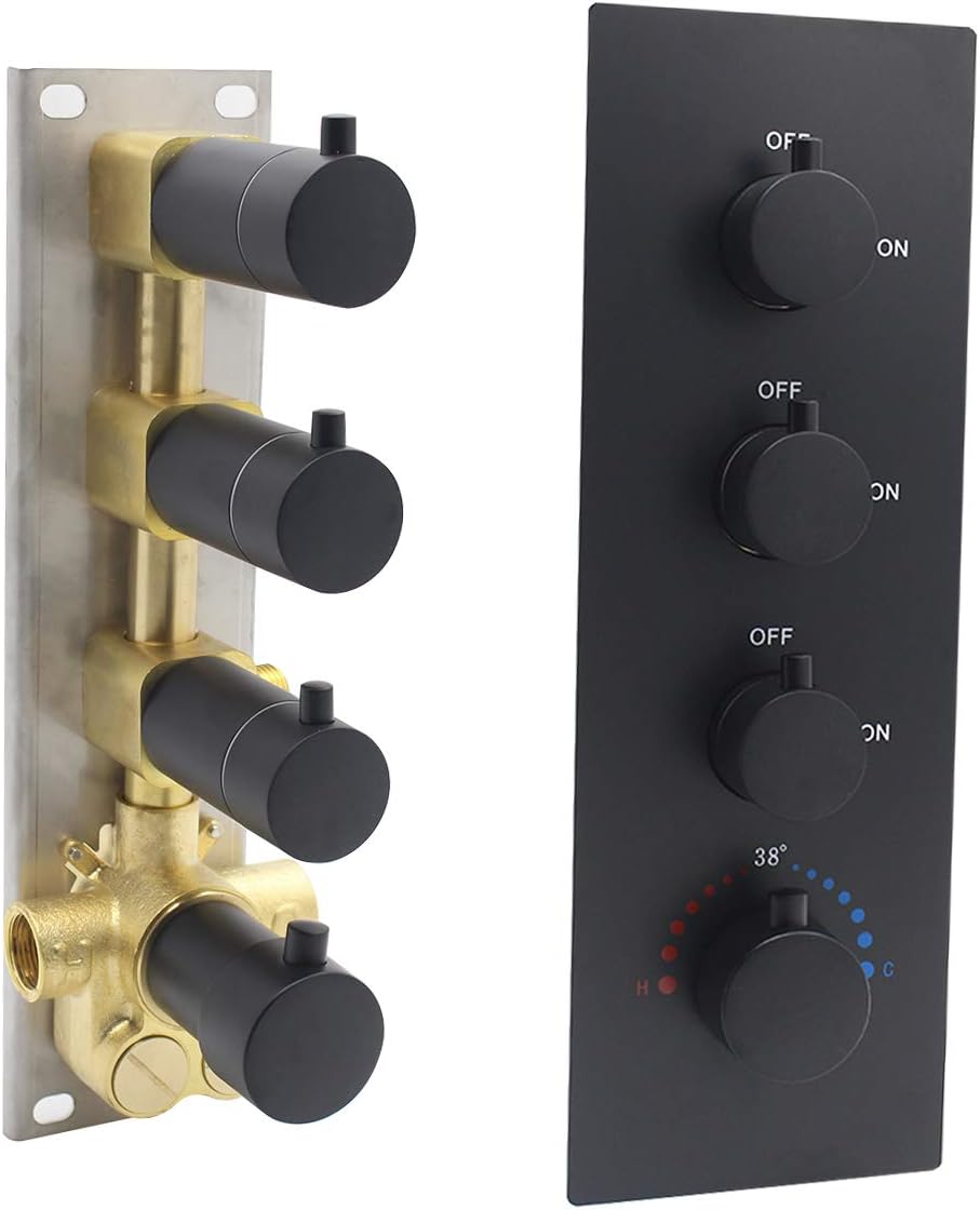 Solid Brass Chrome Trim Thermostatic Shower Diverter Valve J71413