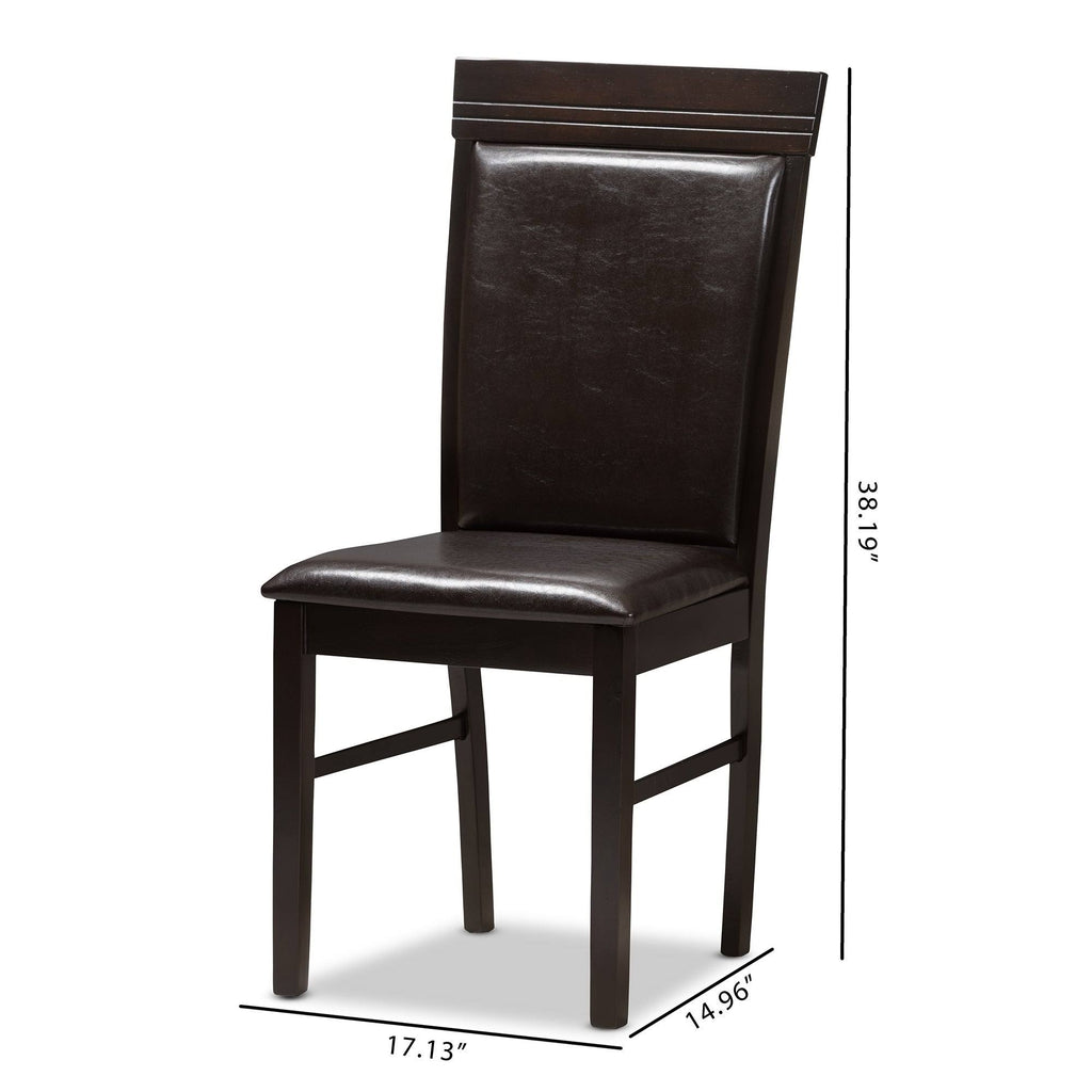 Dark Brown Faux Leather Dining Chair Set J6938