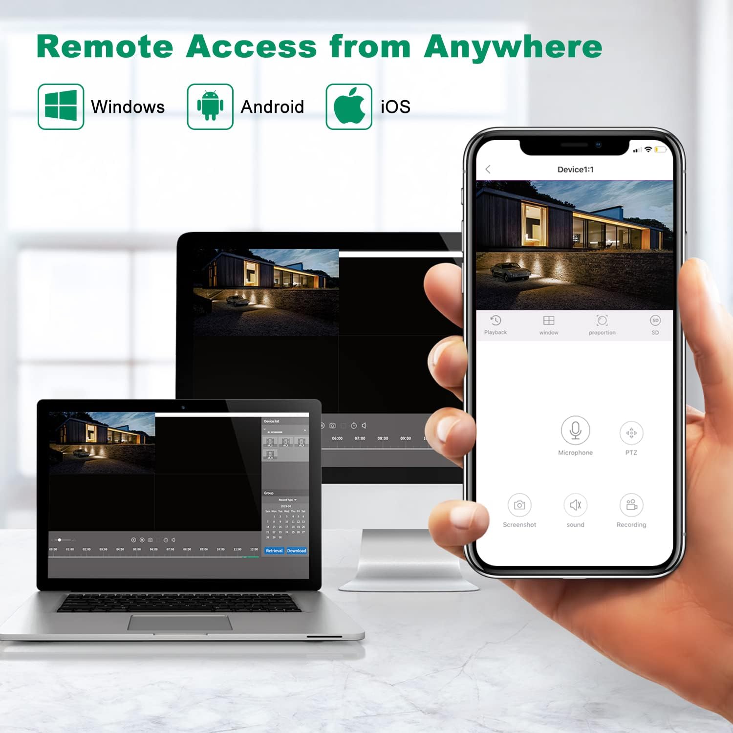 8 Channel 2X IP Cameras 2X PTZ Cameras 1TB HDD Wireless Outdoor Security Camera System P317