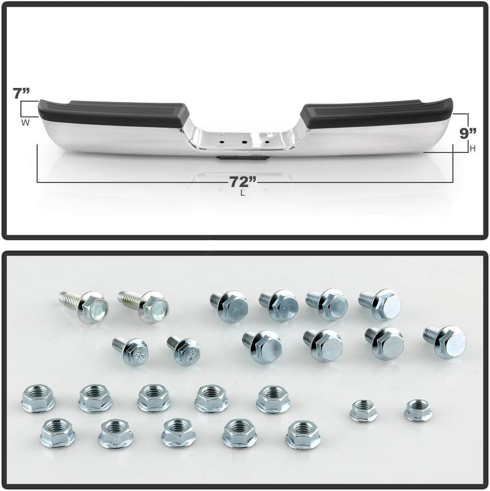 Chrome Steel Rear Step Pad Bumper Assembly S785