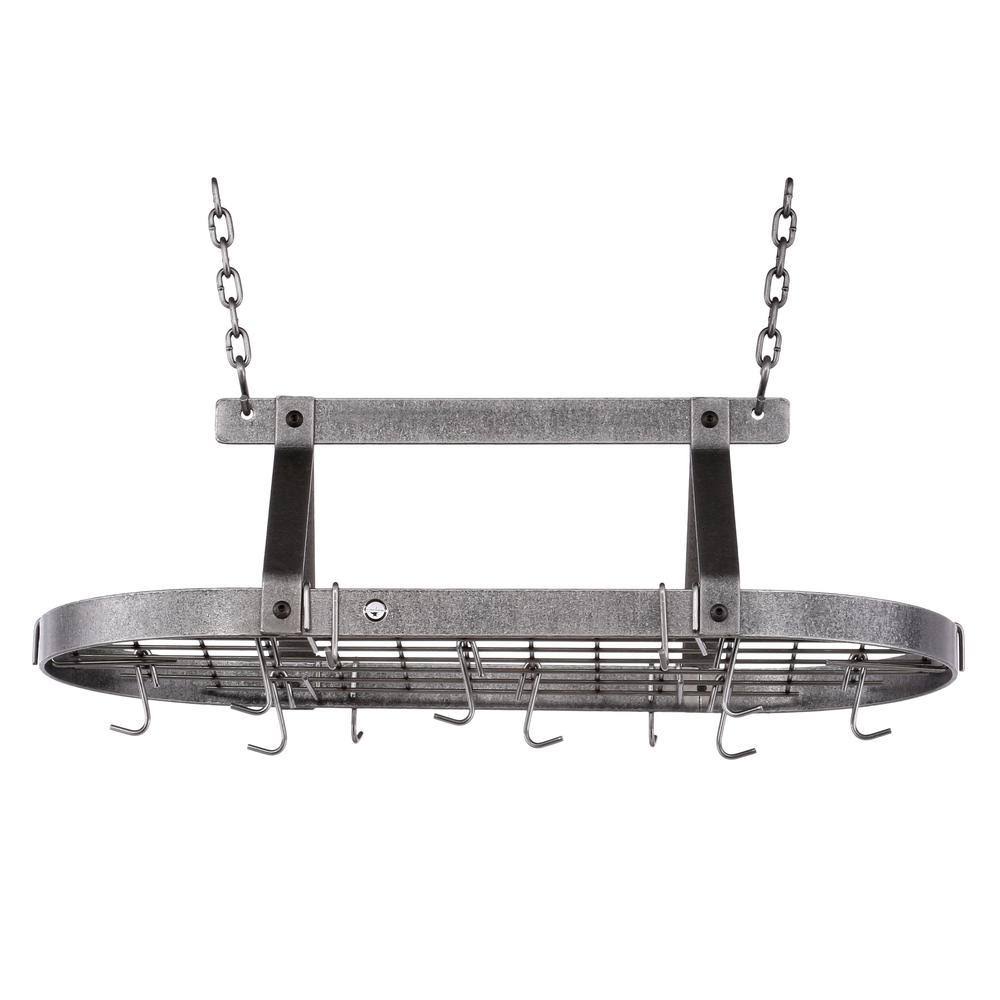 Hammered Steel Oval Pot Rack W259