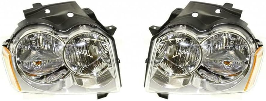 Headlight Assembly Pair for Jeep Grand Cherokee 2005 2006 2007 Y4293